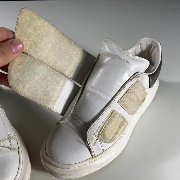 Alexander McQueen Oversized Double Strap White Leather Sneakers size EU 36 1/2 - Picture 6 of 12